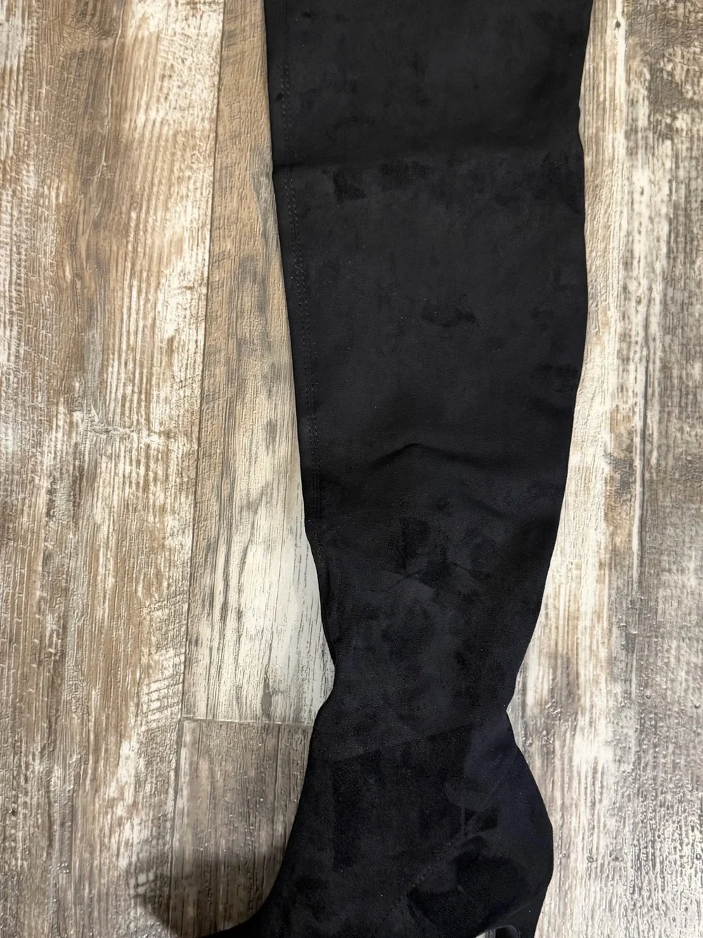 Fashion Nova Black Over-the-Knee Suede Block Heel Boots Size 8